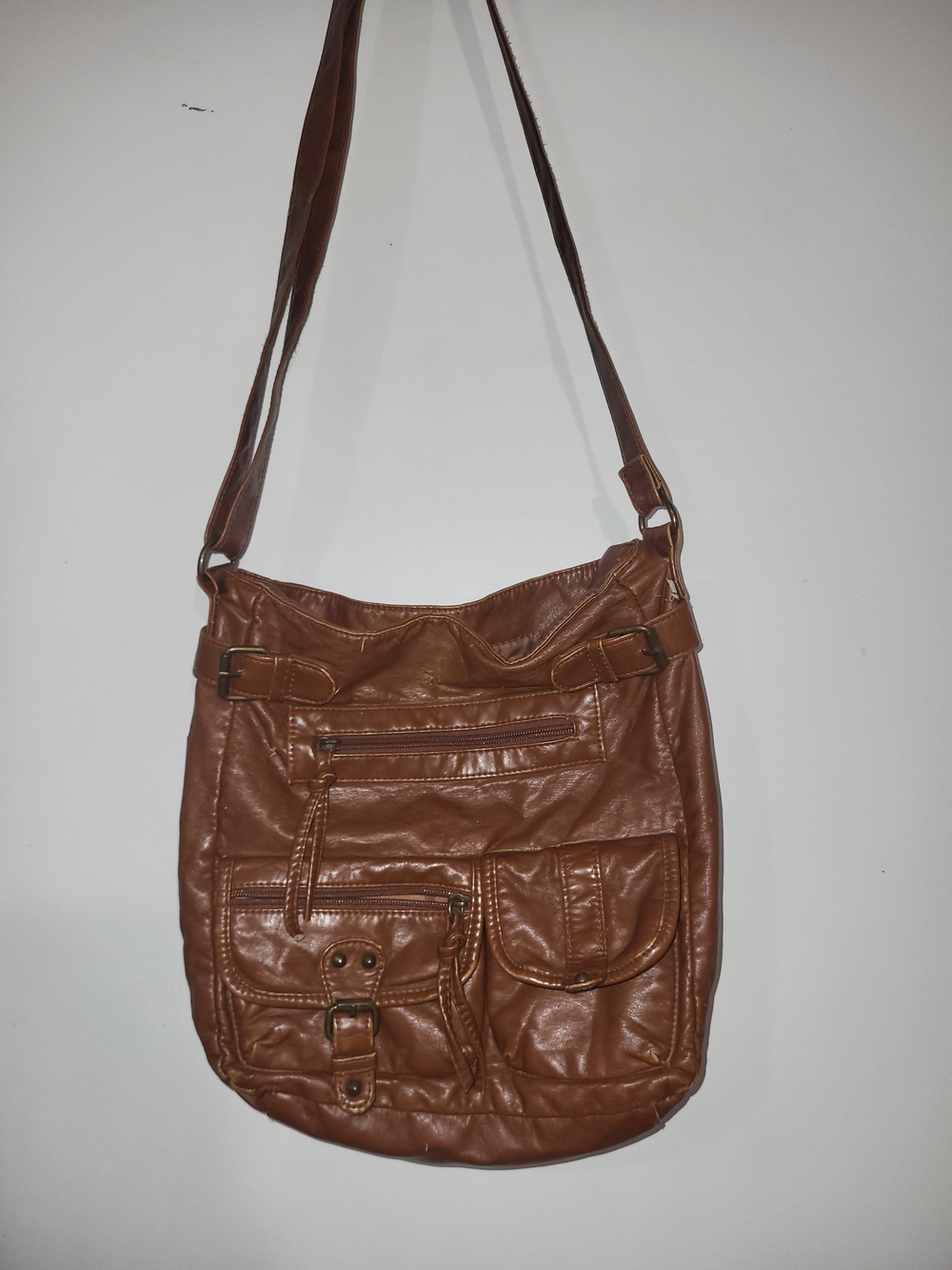 Mossimo Supply Co. Brown Faux Leather Crossbody Bag